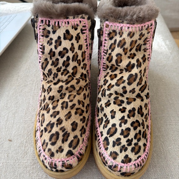 Free people Laidback London Setsu Crochet Ankle Boot Leopard Baby Pink - Picture 13 of 14